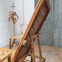 Ancienne chaise longue en  bambou et rotin 1930