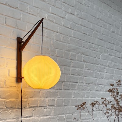 Design wall lamp wood and Rhodoid 1950