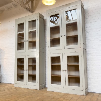 Pair of large hardware display cases